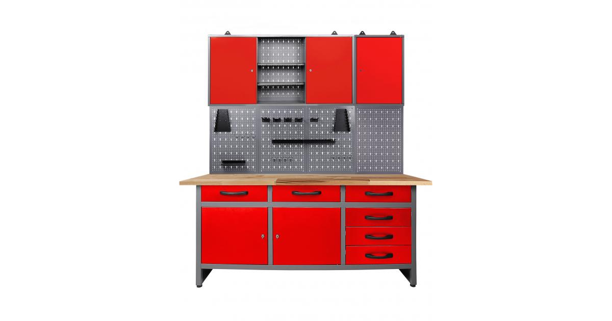 Ondis24 Werkstatt Set Karsten rot Schränke offen kaufen 2 cm online günstig 160