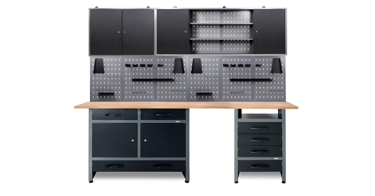All-In-Plus schwarz Werkstatt 2 Set komplett 240cm online Ondis24 günstig Schränke kaufen