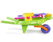 Kinderschubkarre Schildkröte mit Spielzeug grün Grün