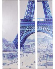 Wandbild Dekorahmen 3 teilig Paris Eiffelturm 