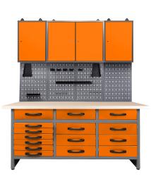 Werkstatt Set Konny 160 cm 3 Schränke orange 