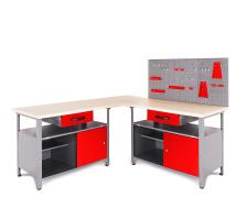 Werkstatt Set Ecklösung One 85 cm rot 