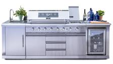 Outdoorküche Gasgrill Set mit Kühlschrank & Spüle Edelstahl 