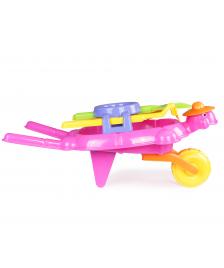 Kinderschubkarre Schildkröte mit Sandspielzeug Pink