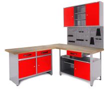 Werkstatt Set Ecklösung Premium One rot 85 cm