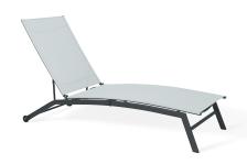 Sonnenliege Chaise Kunststoff anthrazit/weiß 
