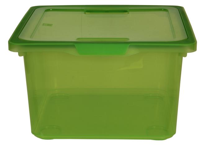 Kreo Box mit Deckel 17.5 Liter grün transparent 