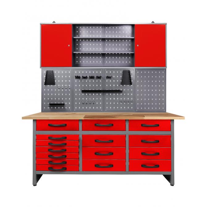 Ondis24 Werkstatt Set Konny 160 cm 1 Schrank rot günstig online kaufen