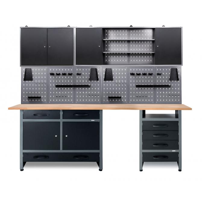 Ondis24 Werkstatt Set 240cm komplett günstig 2 kaufen schwarz All-In-Plus Schränke online