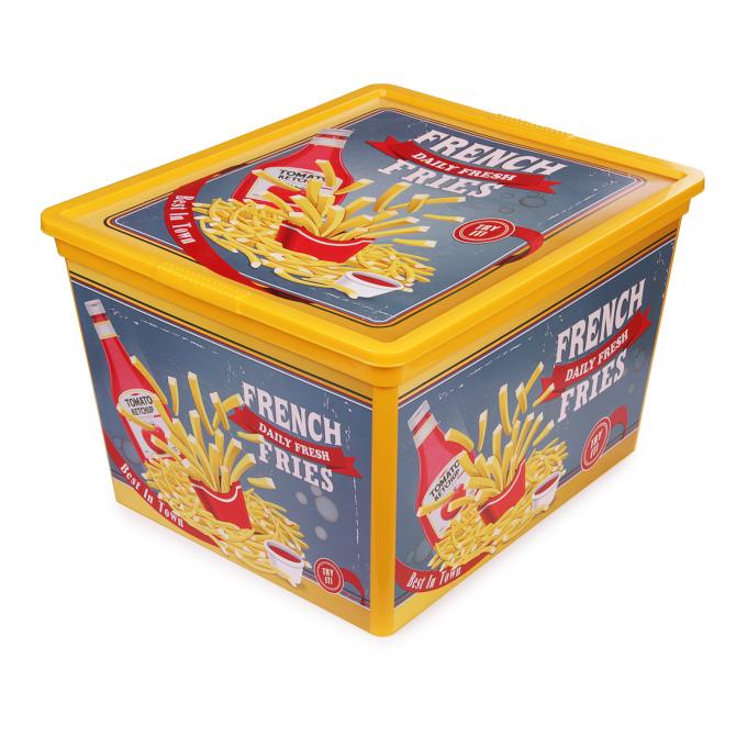 ONDIS24 Aufbewahrungsbox C Box Cube Design Fast Food mit Deckel
