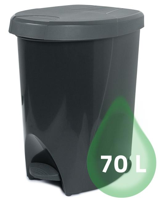 ONDIS24 Mülleimer Treteimer Abfalleimer Abfallbehälter 70L grau