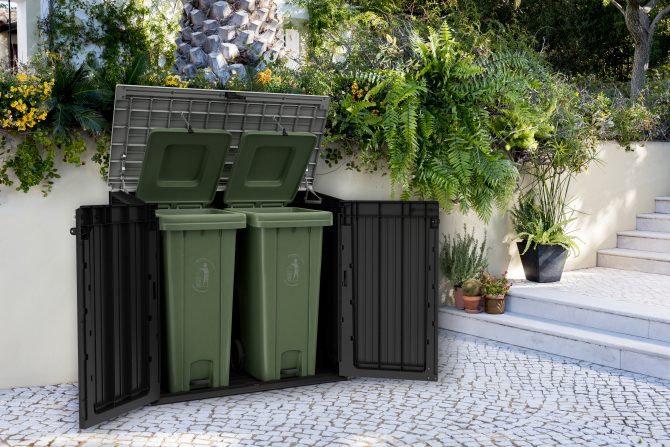 ONDIS24 Keter Geräteschuppen Mülltonnenbox Gartenbox Midi
