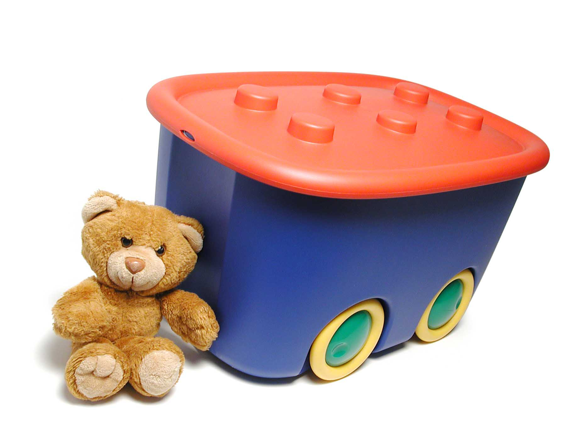 Ondis24 Spielzeugbox mit Rollen Funny blau rot günstig online kaufen